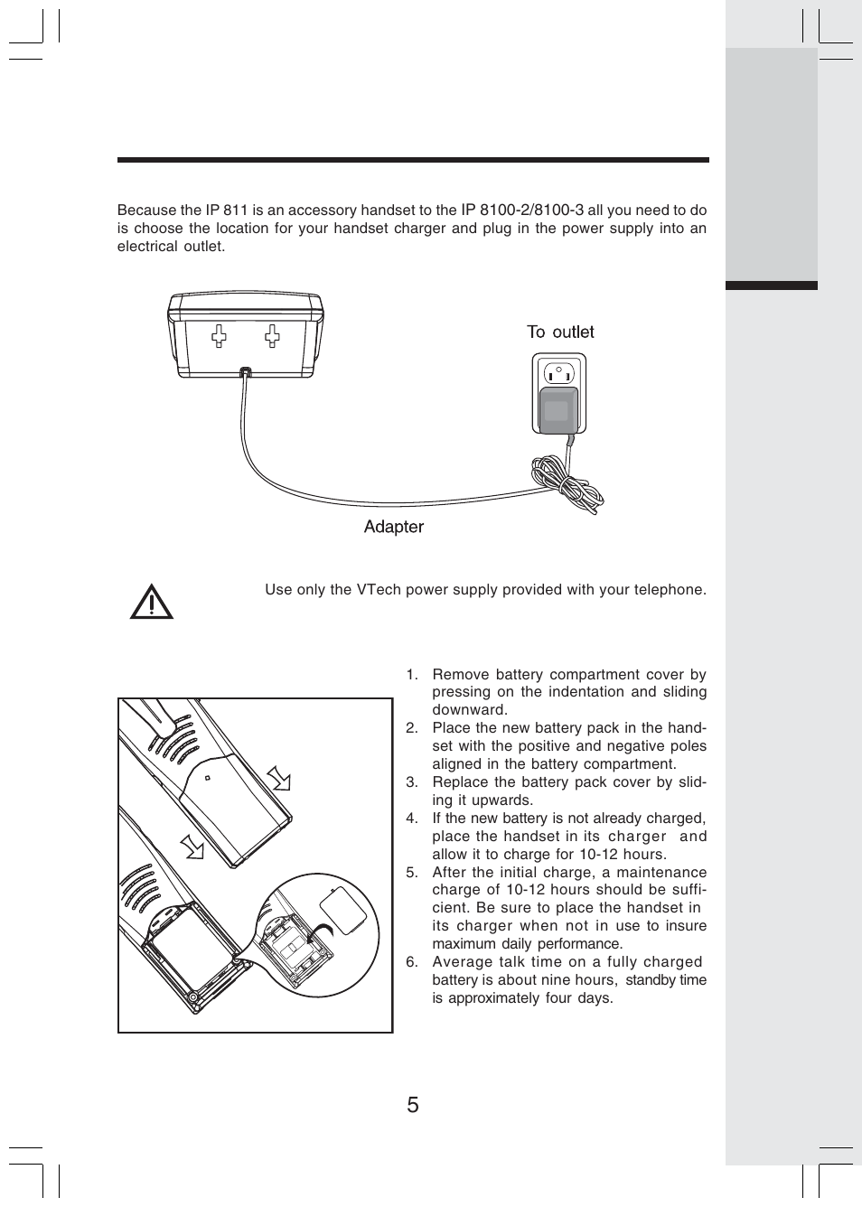 Setup, Getting started | VTech IP 811 User Manual | Page 6 / 20