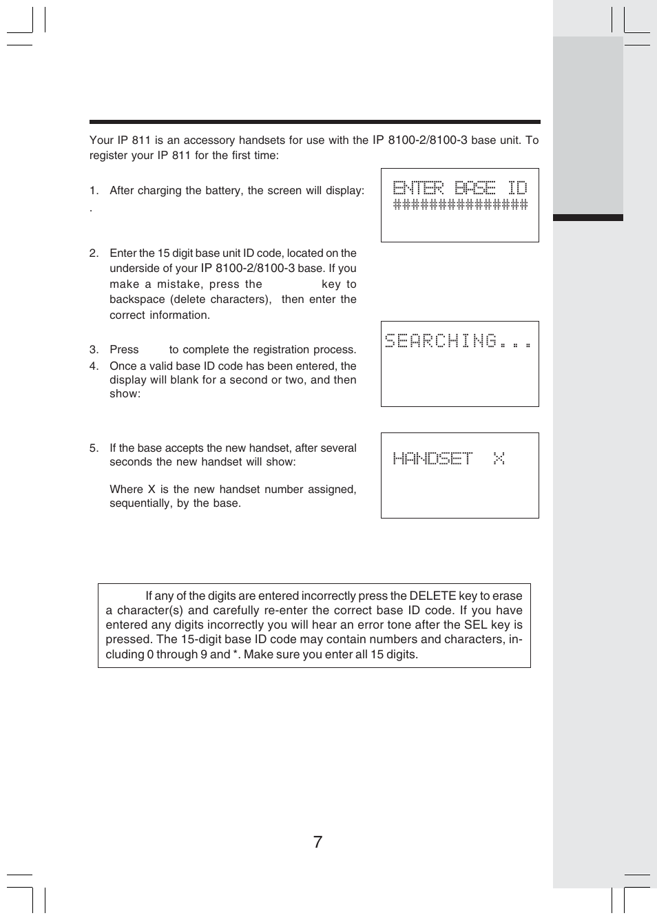 Registration, Getting started | VTech IP 811 User Manual | Page 8 / 20