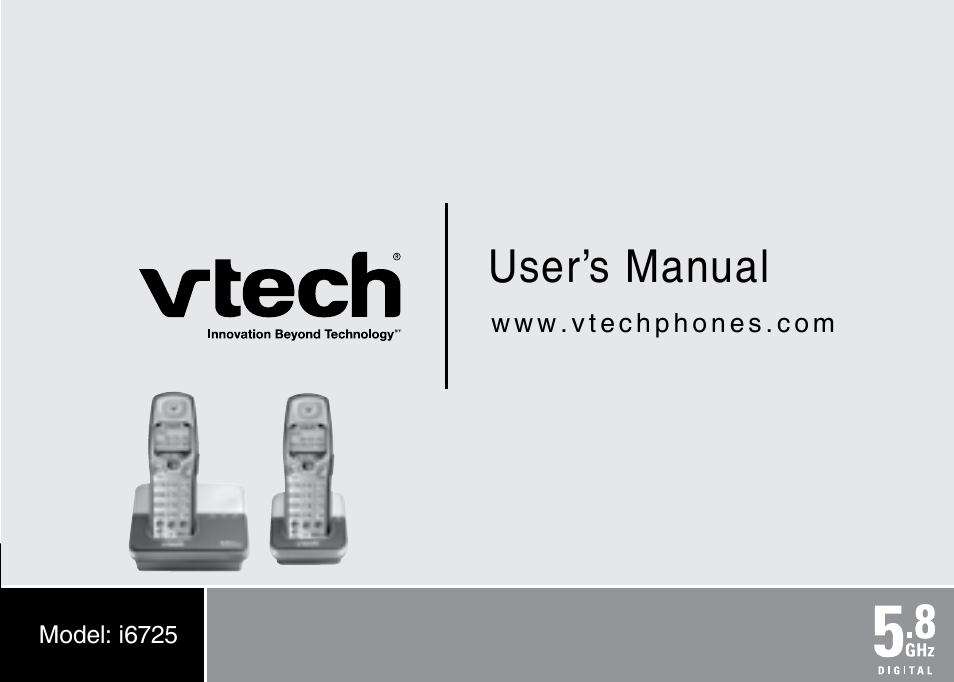 User’s manual | VTech I6725 User Manual | Page 44 / 44