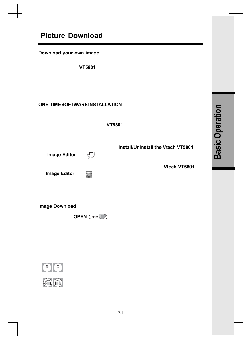 Basic operation, Picture download | VTech GiGA5.8x VT5886 User Manual | Page 21 / 33