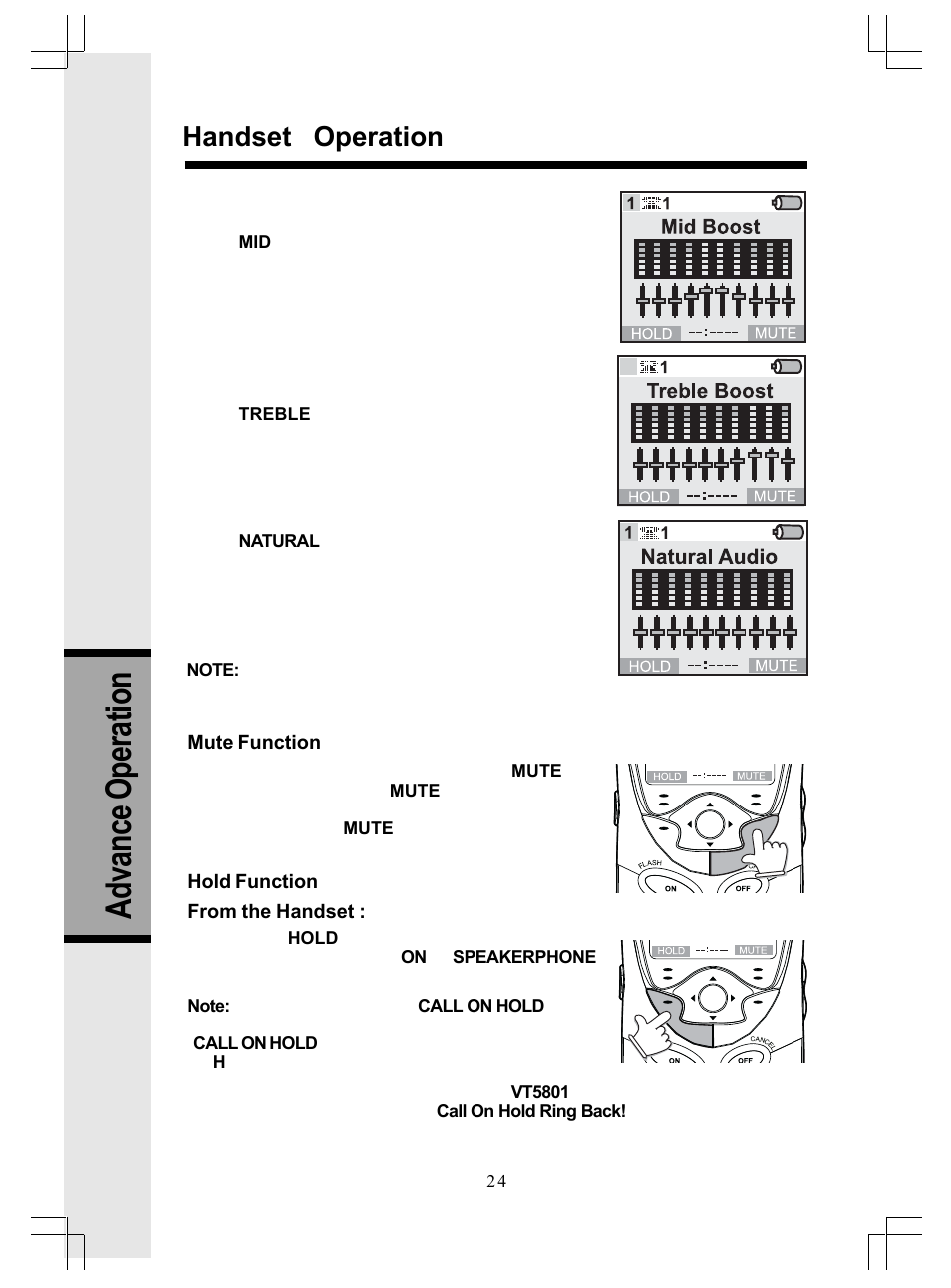 Advance operation, Handset operation | VTech GiGA5.8x VT5886 User Manual | Page 24 / 33