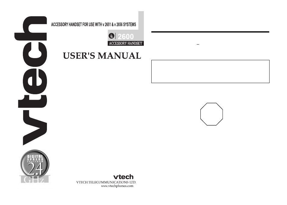 VTech 2600 User Manual | 11 pages