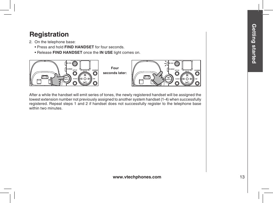 Registration | VTech MI6895 User Manual | Page 13 / 63