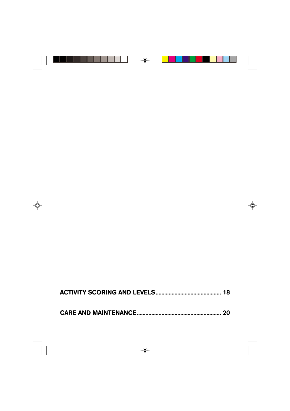 Activity scoring and levels, Care and maintenance | VTech SkillStarter Notebook User Manual | Page 5 / 26