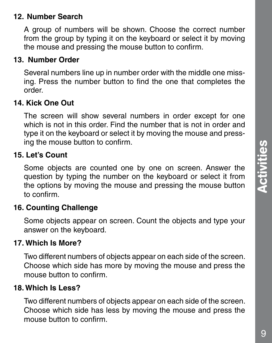 Activities | VTech 91-02241-000 User Manual | Page 10 / 15
