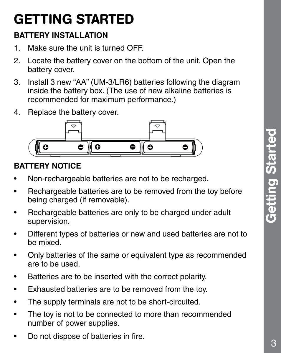 Getting started, Getting st ar ted | VTech 91-02241-000 User Manual | Page 4 / 15