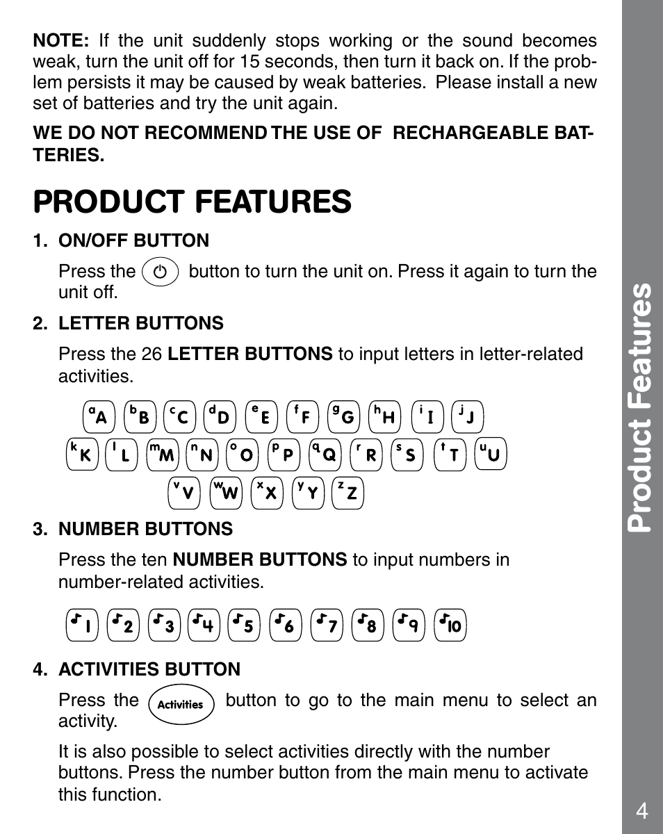 Product features, Pr oduct f eatur es | VTech 91-02241-000 User Manual | Page 5 / 15