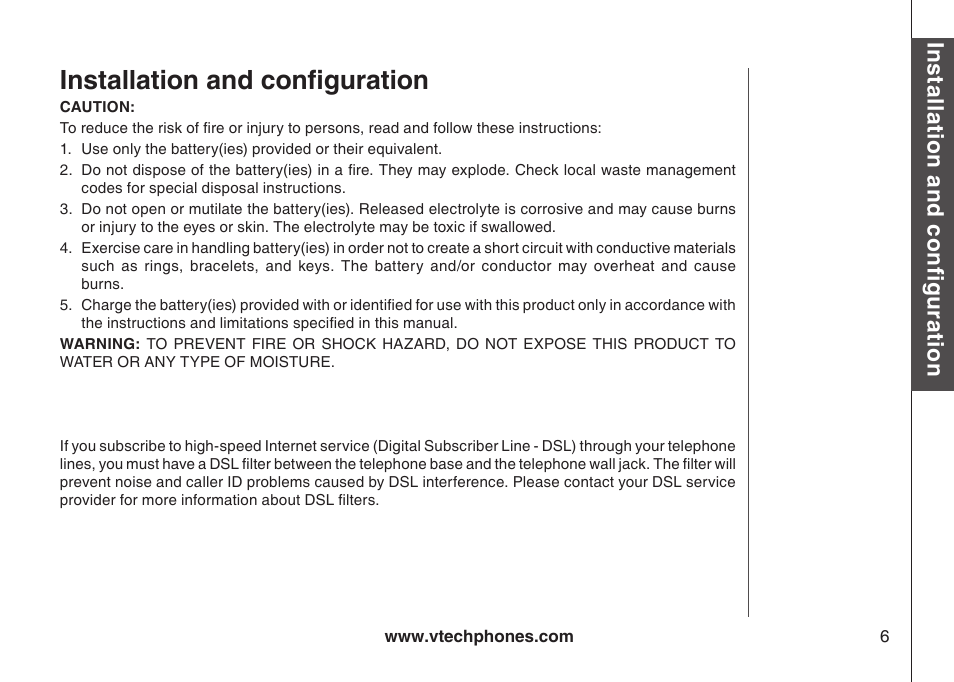 Installation and configuration | VTech IP8300 User Manual | Page 11 / 118