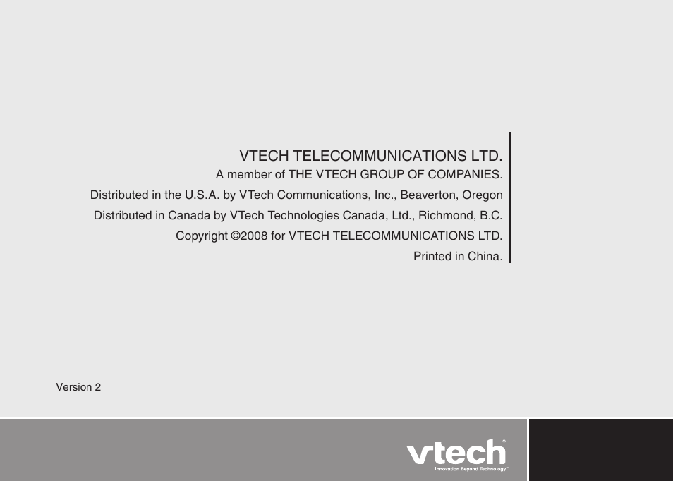 Info | VTech IP8300 User Manual | Page 118 / 118