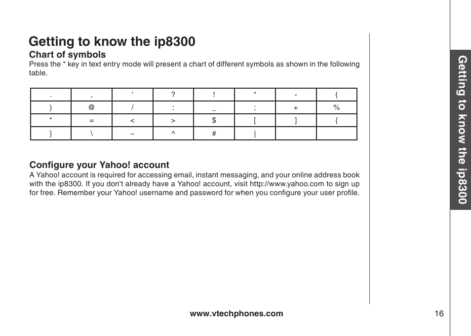 Getting to know the ip8300 | VTech IP8300 User Manual | Page 21 / 118