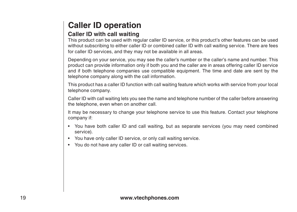 Caller id operation | VTech IP8300 User Manual | Page 24 / 118