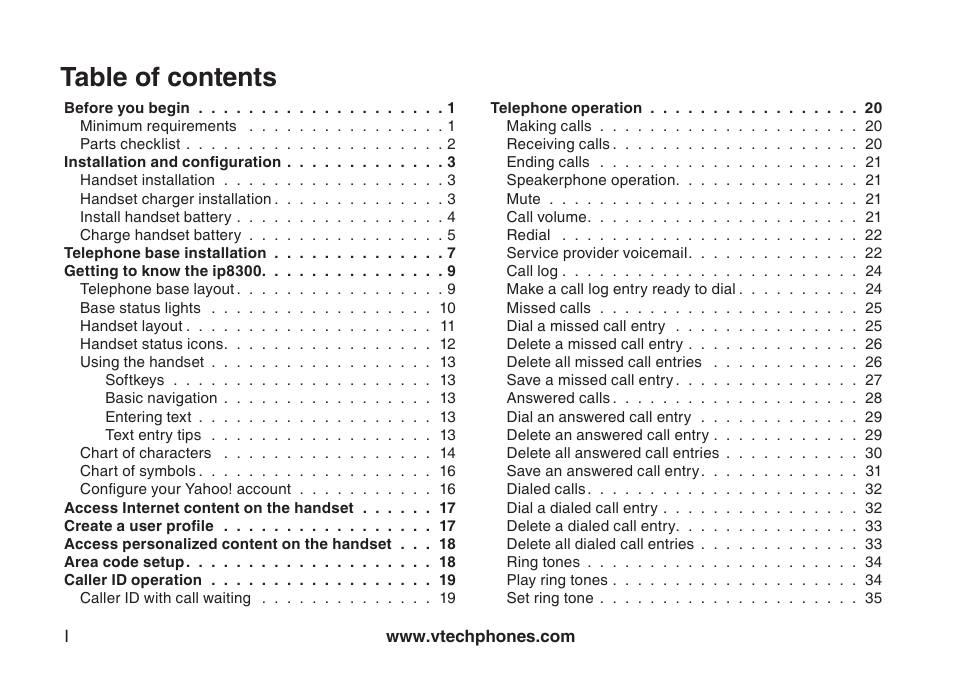 VTech IP8300 User Manual | Page 3 / 118