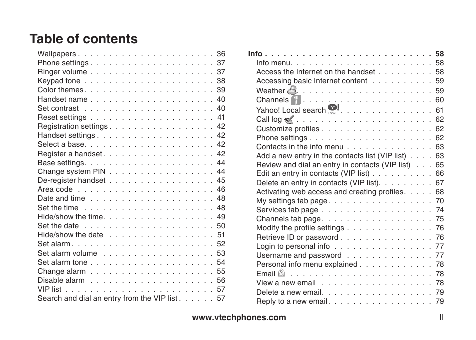VTech IP8300 User Manual | Page 4 / 118