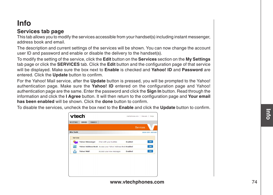 Info | VTech IP8300 User Manual | Page 79 / 118