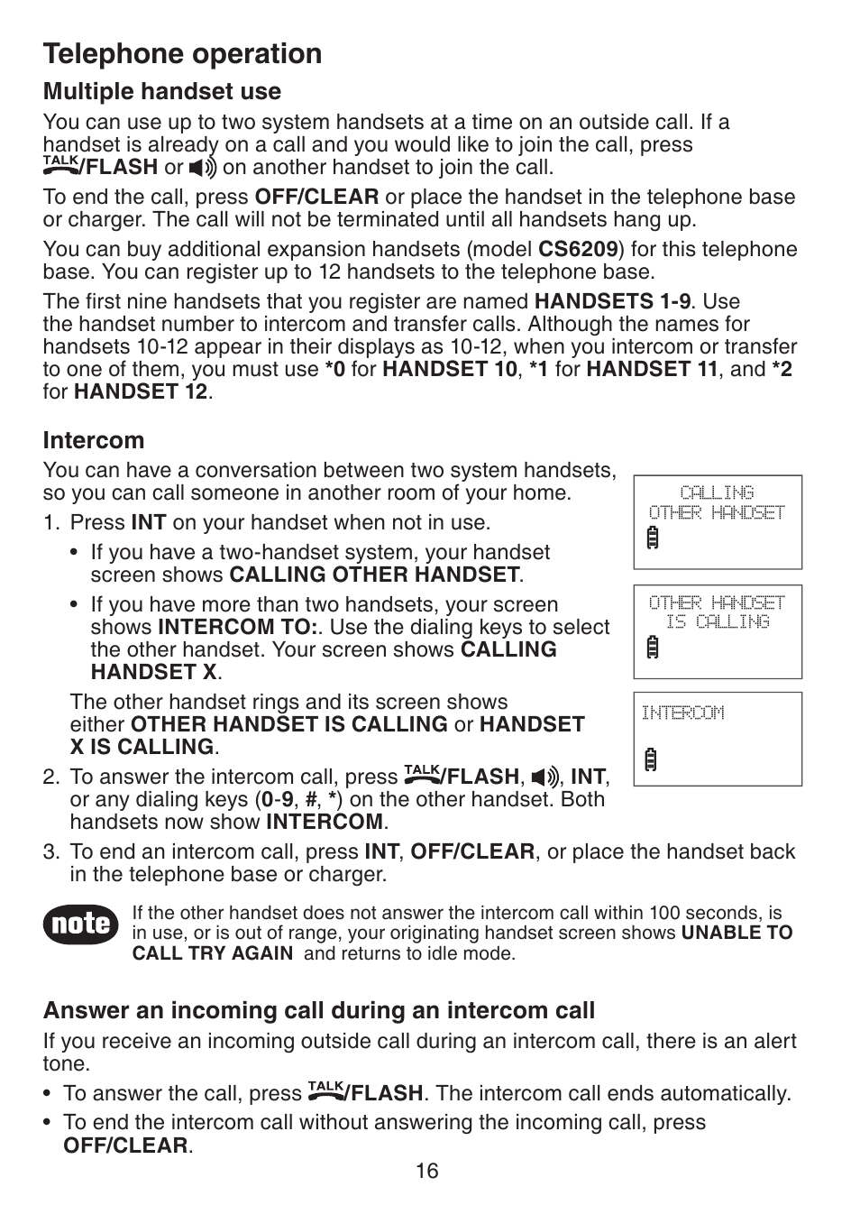 Telephone operation | VTech CS6229-5 User Manual | Page 20 / 61