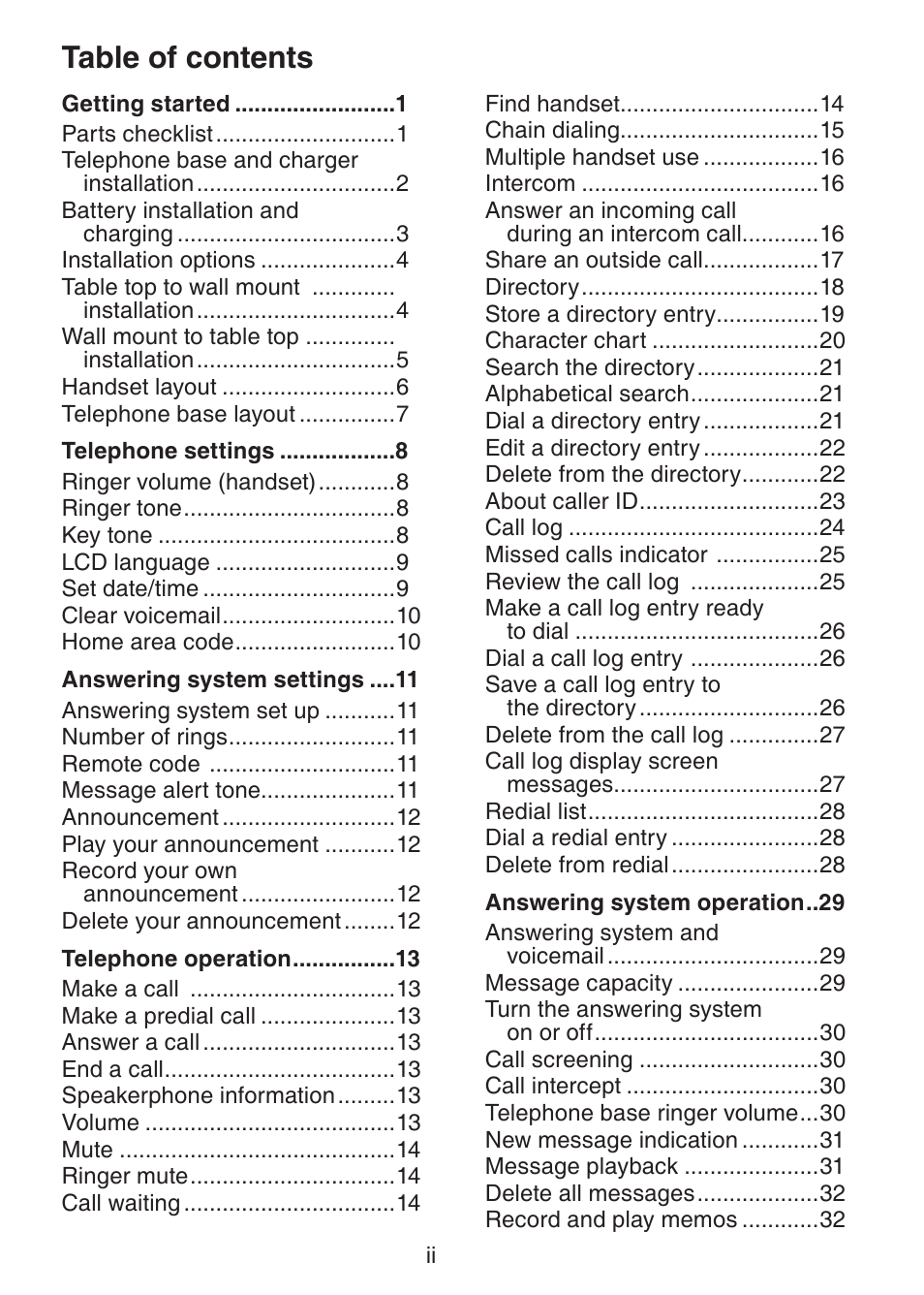VTech CS6229-5 User Manual | Page 3 / 61