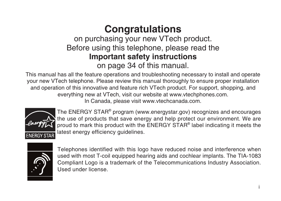 VTech CS5111-3 User Manual | 56 pages
