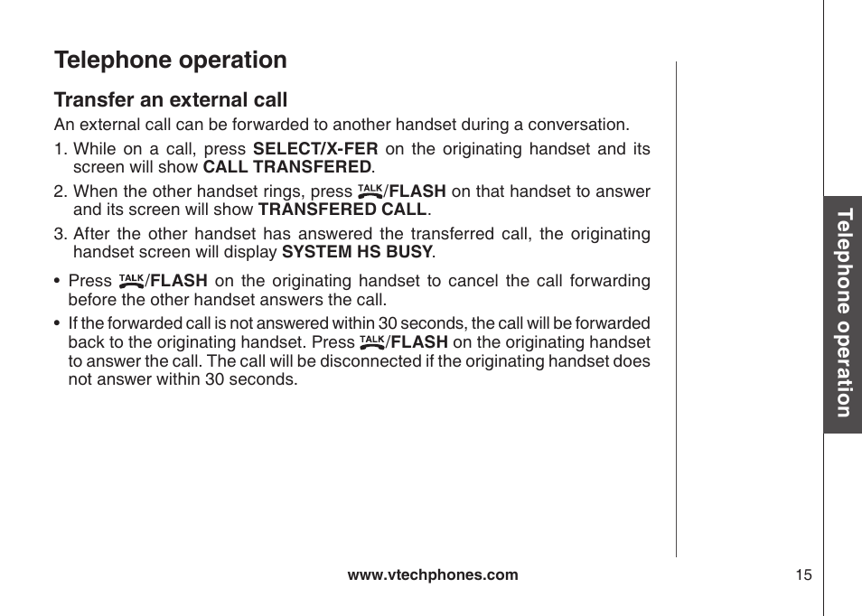 Telephone operation | VTech CS5111-3 User Manual | Page 18 / 56