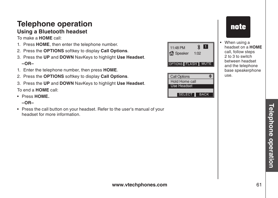 Telephone operation, Bas ic o pe ra tio n | VTech LS5145 User Manual | Page 65 / 128