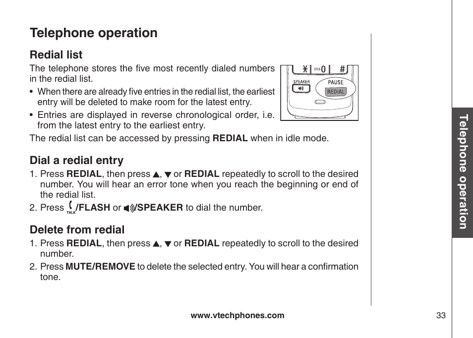 Telephone operation | VTech DECT DS6121-2 User Manual | Page 37 / 74
