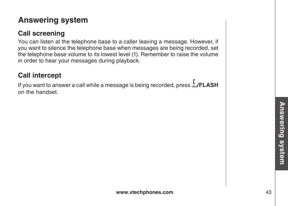 Answering system | VTech DECT DS6121-2 User Manual | Page 47 / 74