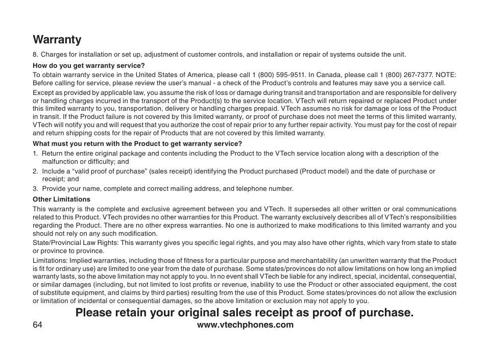 VTech DECT DS6121-2 User Manual | Page 68 / 74