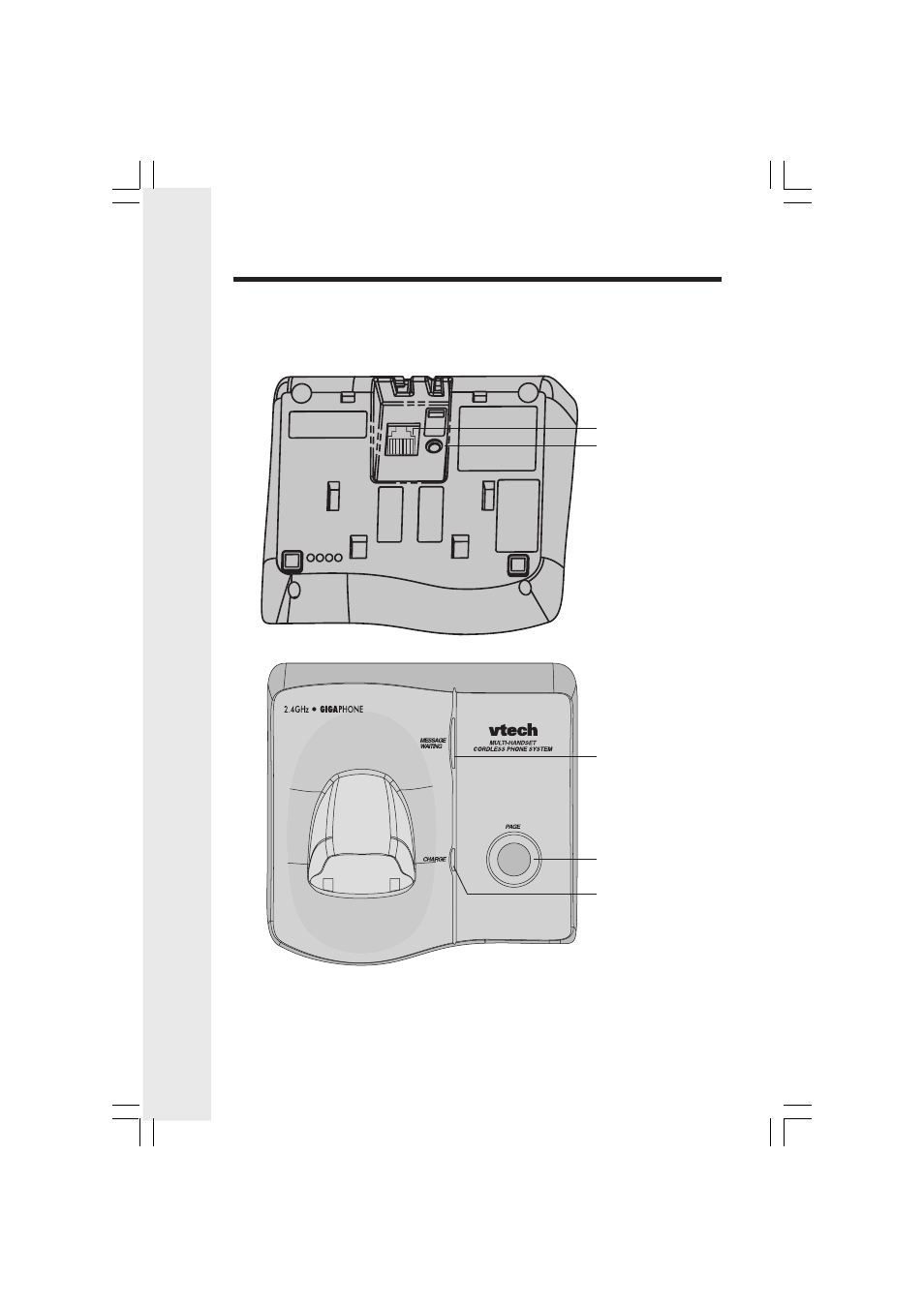 The base unit layout | VTech 2420 User Manual | Page 6 / 38