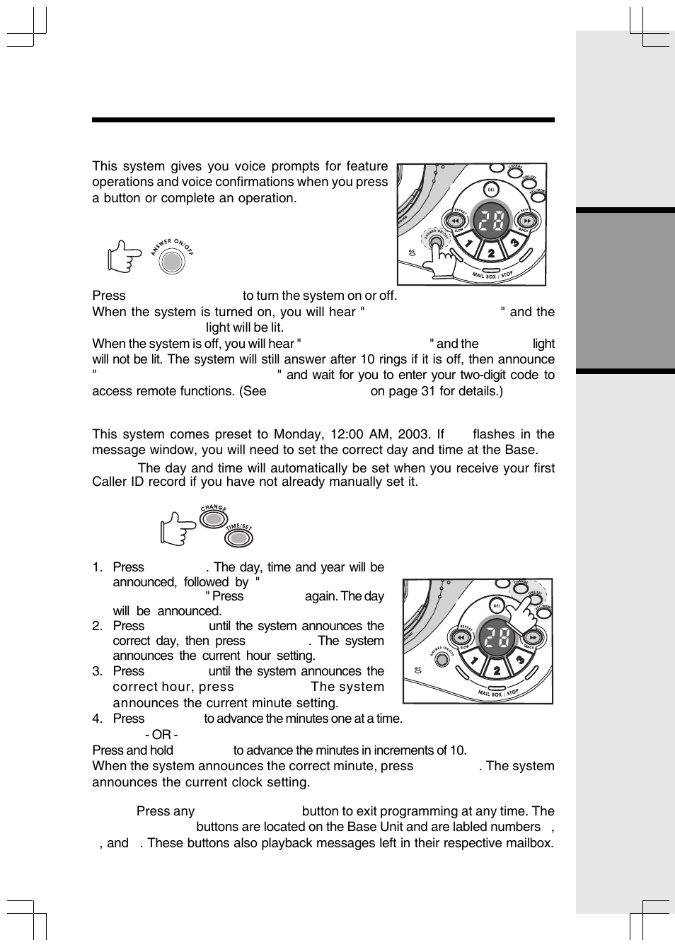 Basic operation, Answering system operation | VTech ev 2653 User Manual | Page 24 / 45