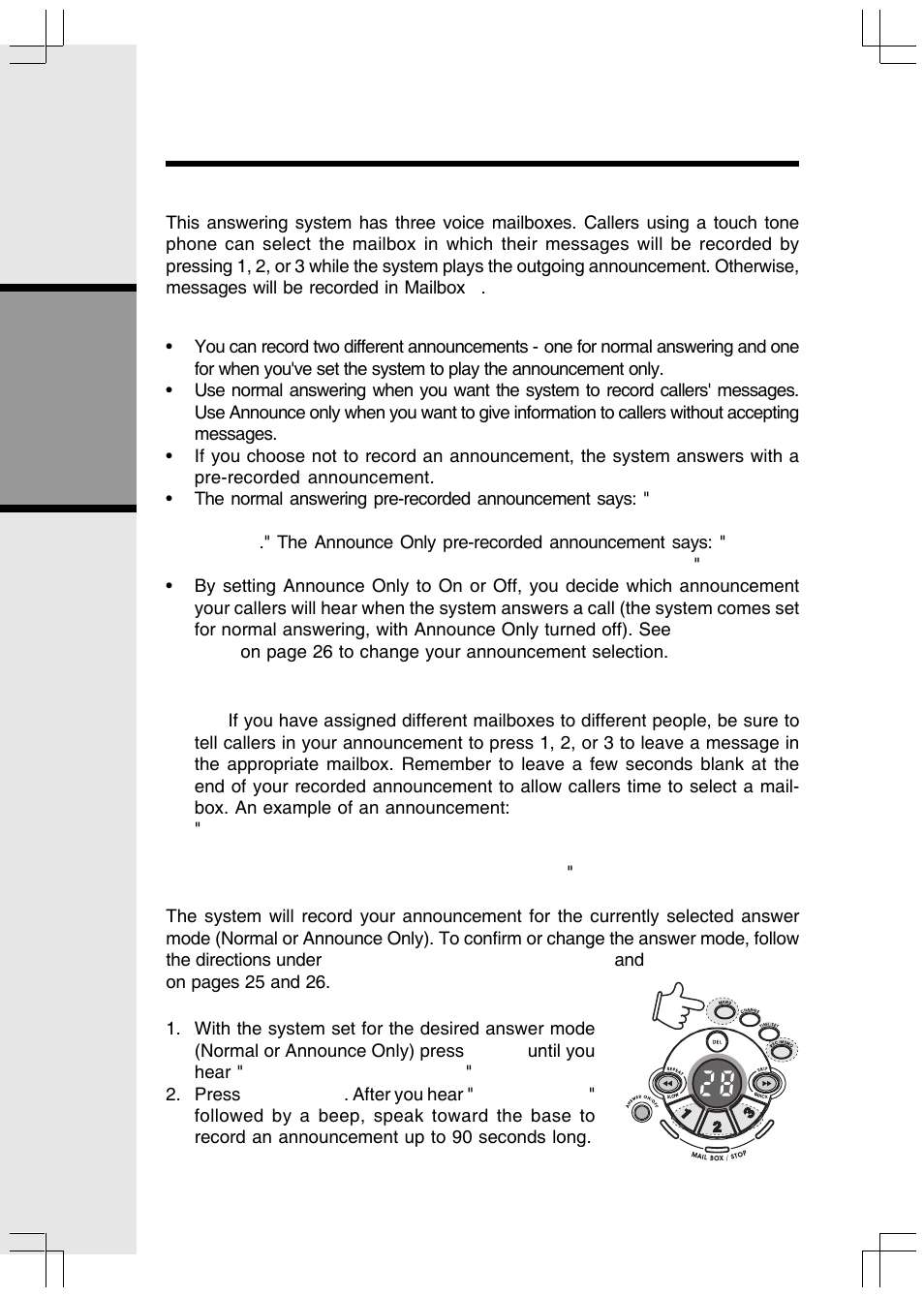 Basic operation, Answering system operation | VTech ev 2653 User Manual | Page 25 / 45