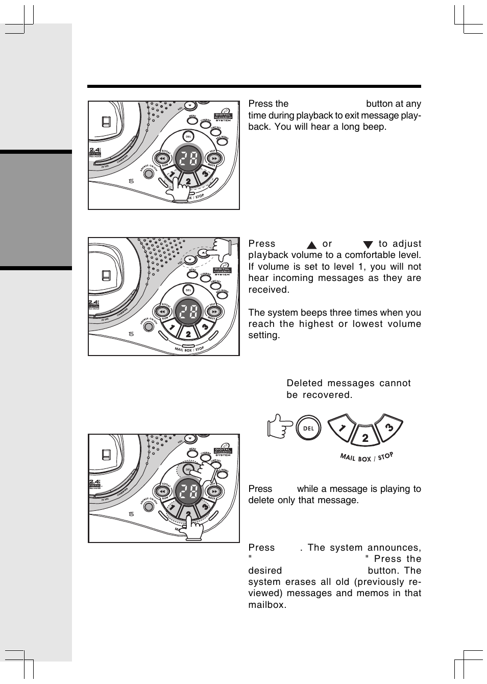 Basic operation, Answering system operation | VTech ev 2653 User Manual | Page 29 / 45