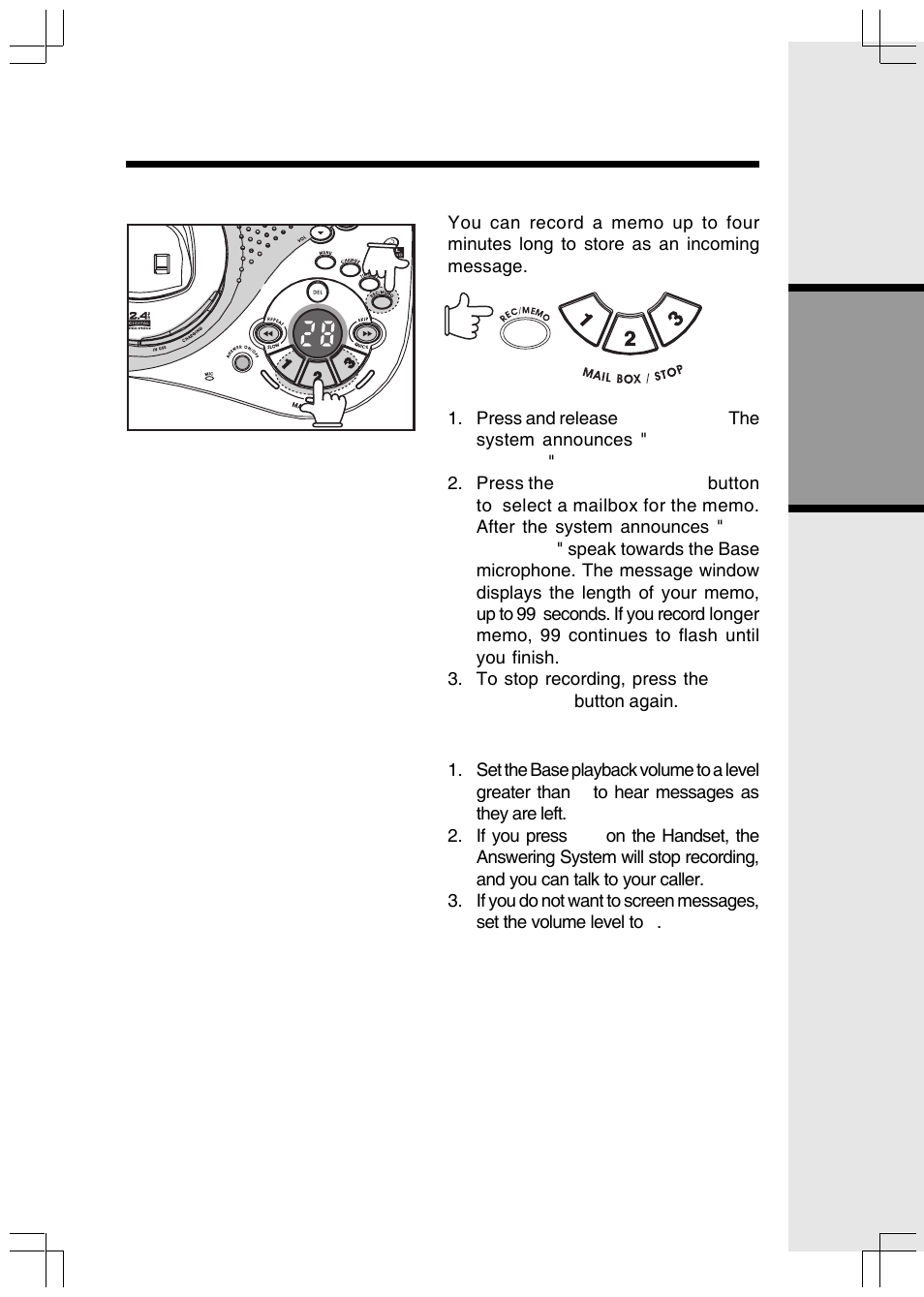 Basic operation, Answering system operation | VTech ev 2653 User Manual | Page 30 / 45