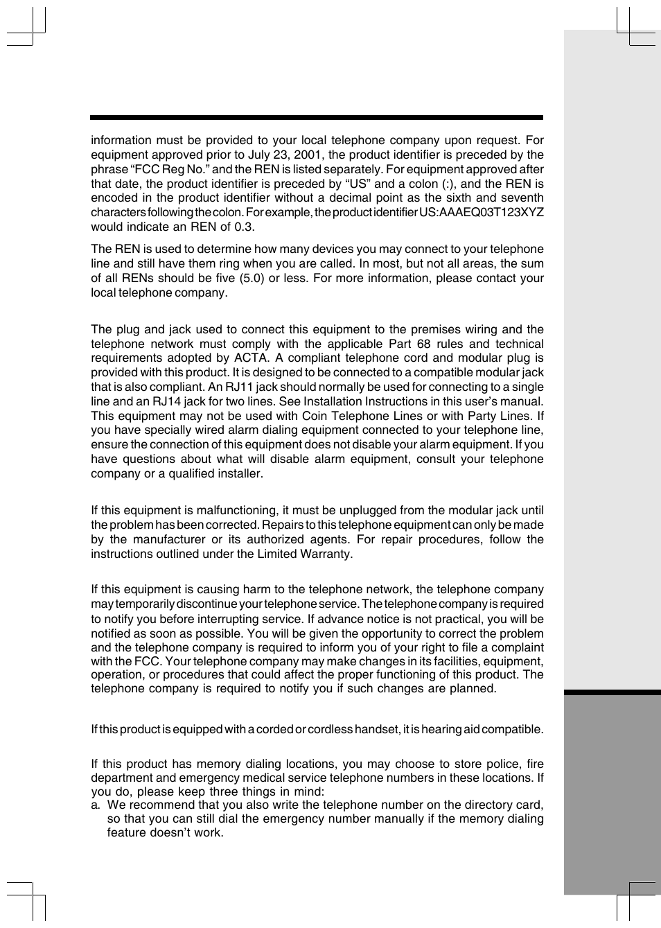 Fcc, acta and ic regulations, Additional information | VTech ev 2653 User Manual | Page 40 / 45