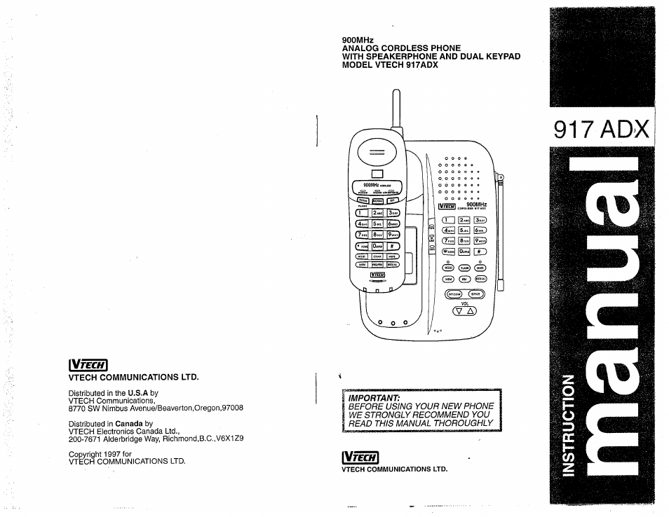 VTech 917ADX User Manual | 19 pages