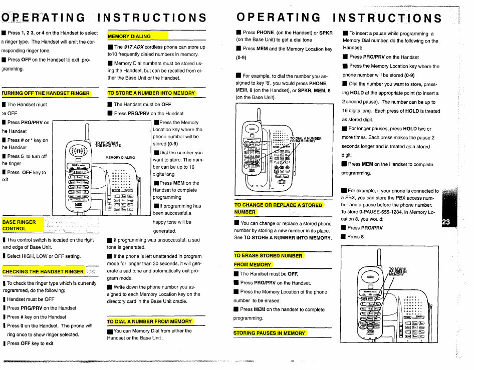 Operating instructions | VTech 917ADX User Manual | Page 13 / 19