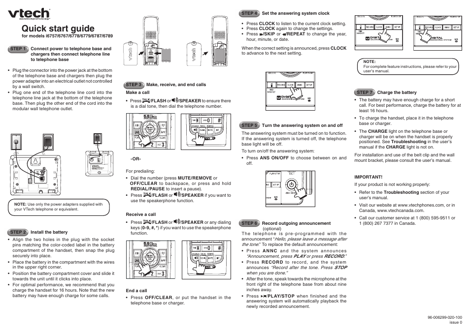 VTech 6778 User Manual | 2 pages