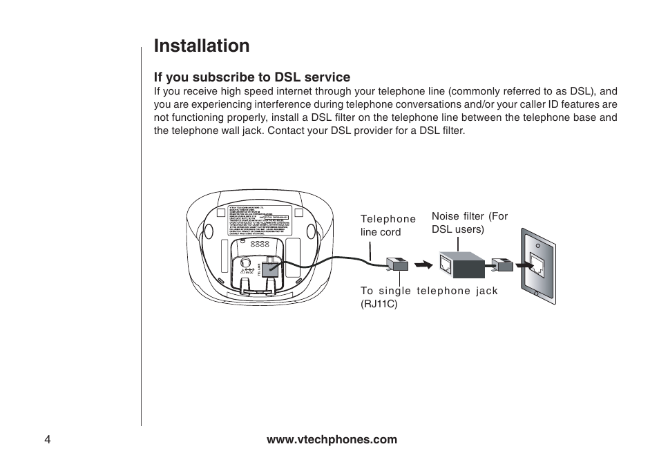 Installation | VTech LS6113-WT User Manual | Page 7 / 50