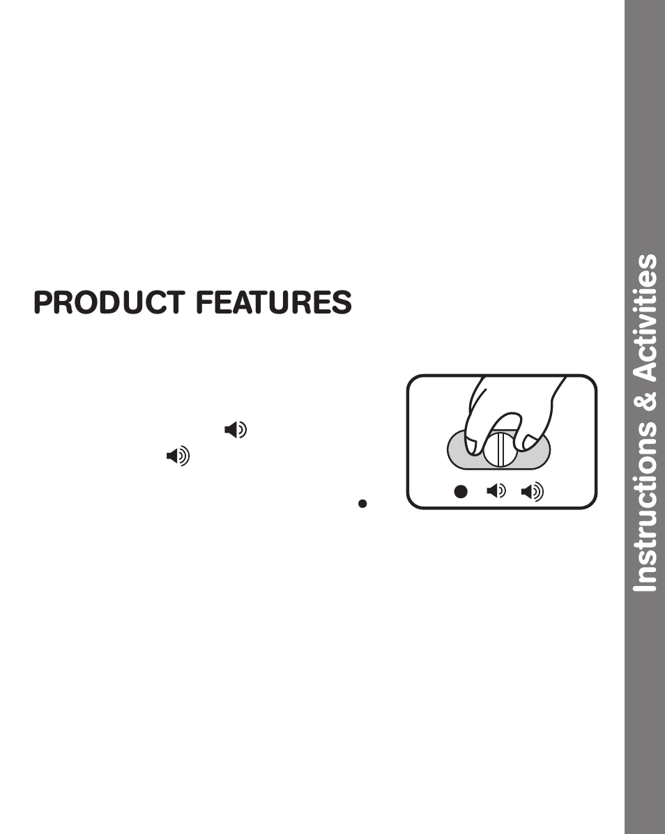 Instructions & activities, Product features, On/off/volume control switch | Automatic shut-off | VTech Play & Learn Fun Fair 91-02100-000 User Manual | Page 5 / 10