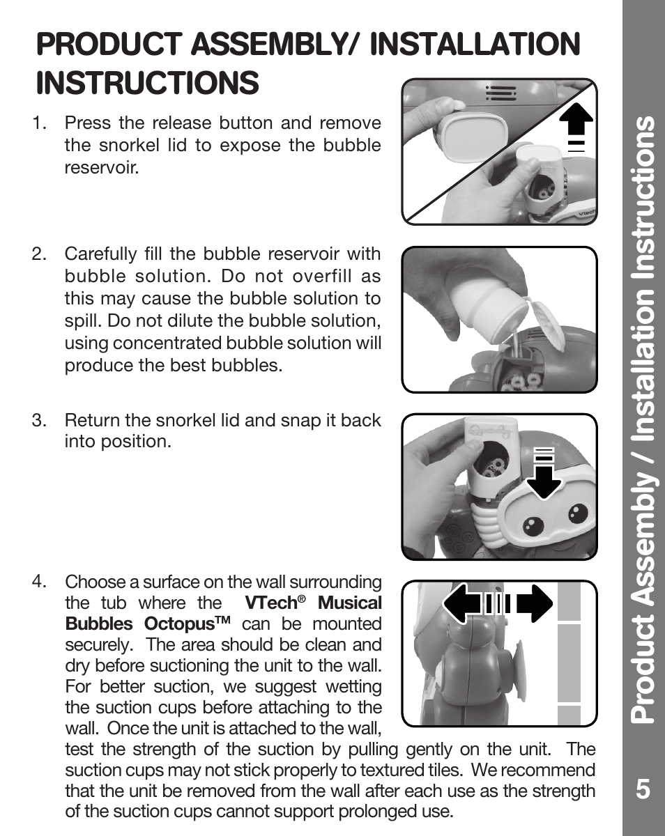 VTech MUSICAL BUBBLES OCTOPUS 91-002470-007 User Manual | Page 6 / 13