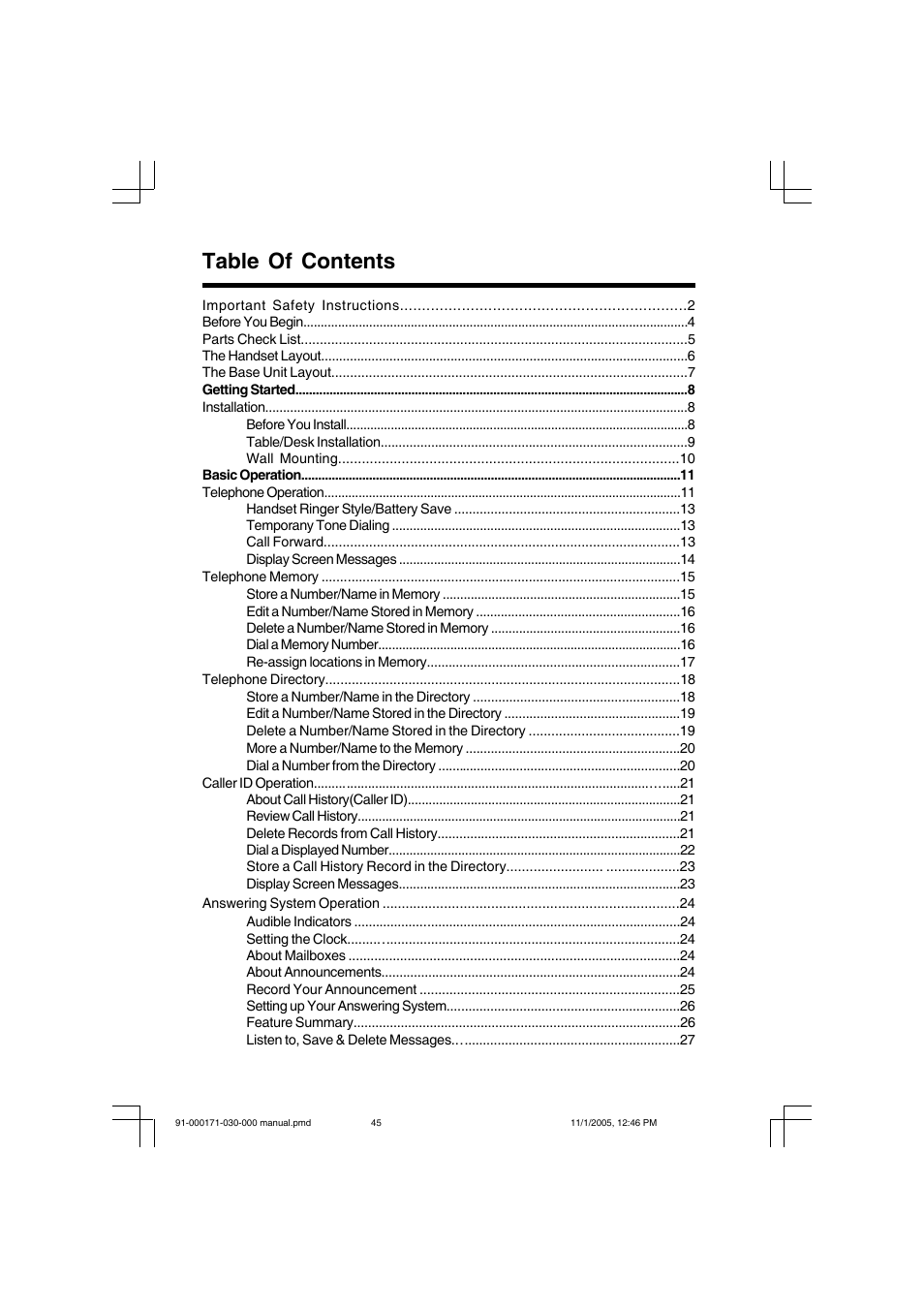 VTech Cordless Telephone User Manual | Page 45 / 47