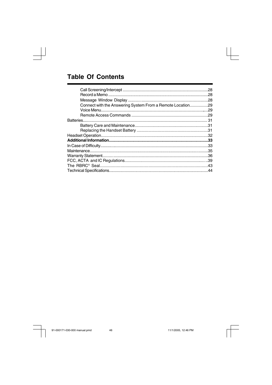 VTech Cordless Telephone User Manual | Page 46 / 47