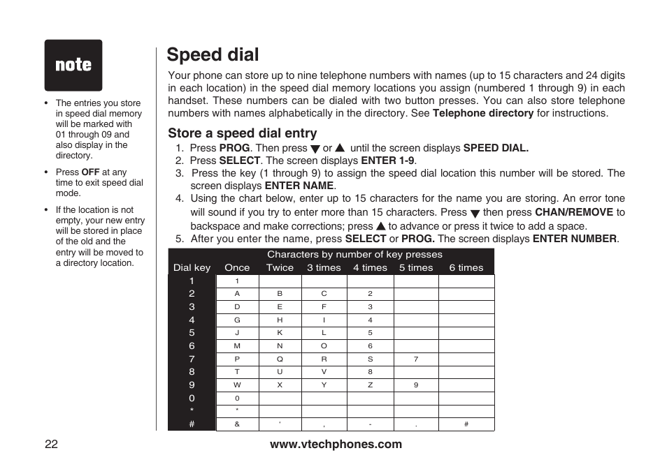Speed dial, Store a speed dial entry | VTech ia5870 User Manual | Page 25 / 61
