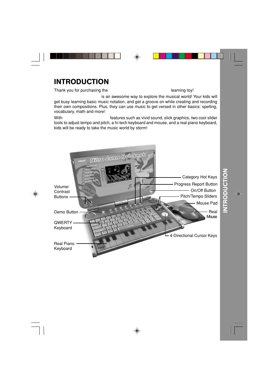 Introduction | VTech Nitro Jams Notebook User Manual | Page 3 / 19