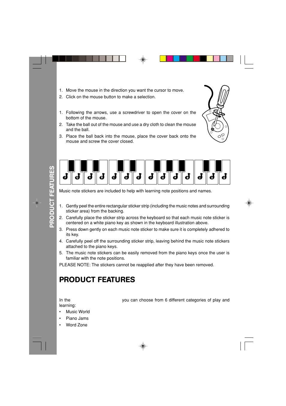 Product features, Play modes | VTech Nitro Jams Notebook User Manual | Page 6 / 19