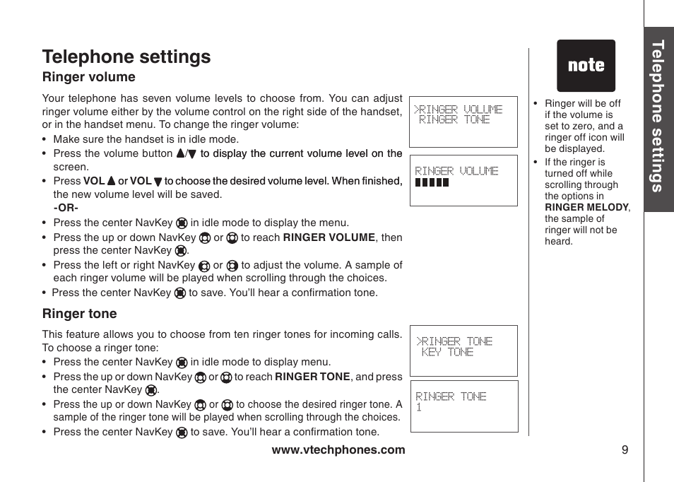 Telephone settings, Te le ph on e s ett in gs, Bas ic o pe ra tio n | VTech I6717 User Manual | Page 12 / 48