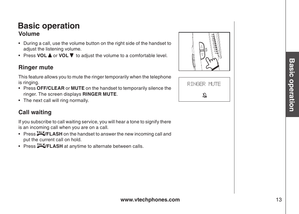 Basic operation | VTech I6717 User Manual | Page 16 / 48