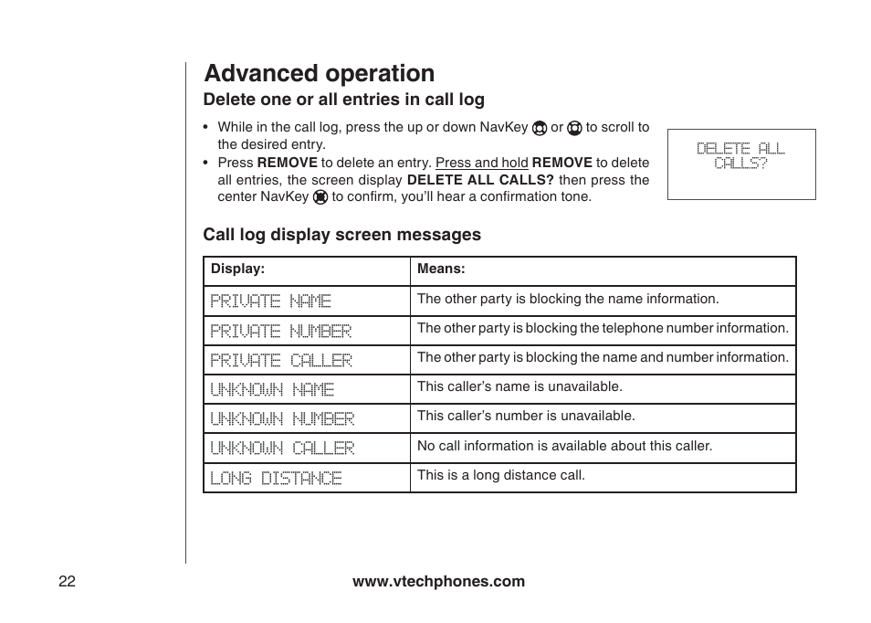 Advanced operation | VTech I6717 User Manual | Page 25 / 48