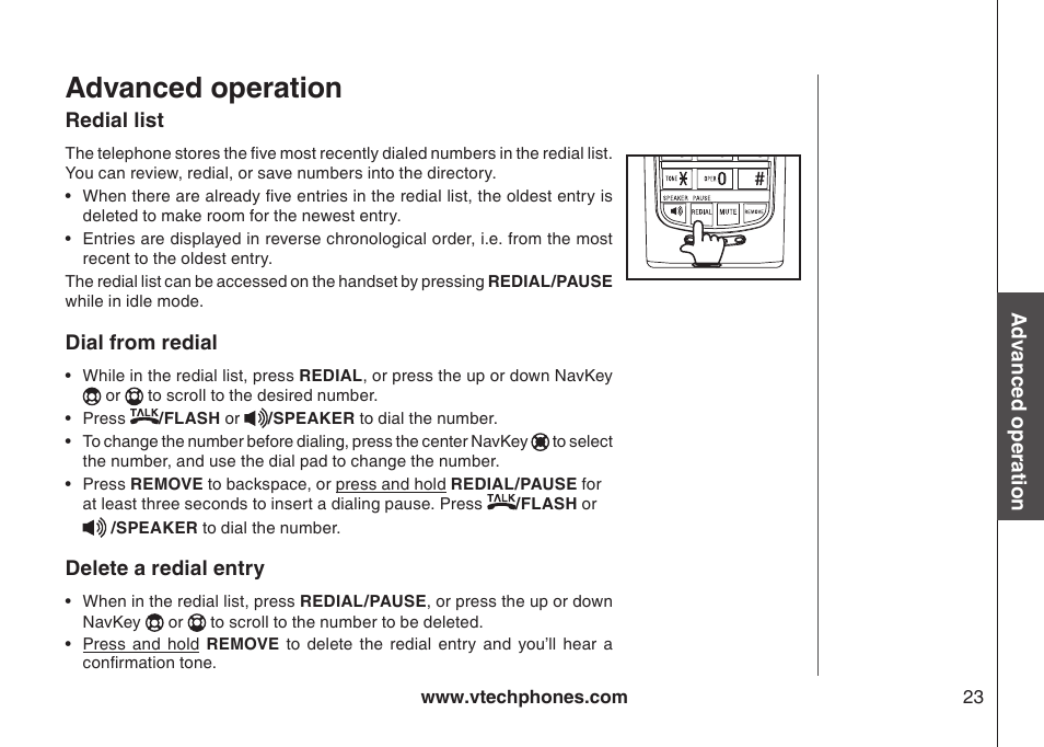 Advanced operation | VTech I6717 User Manual | Page 26 / 48