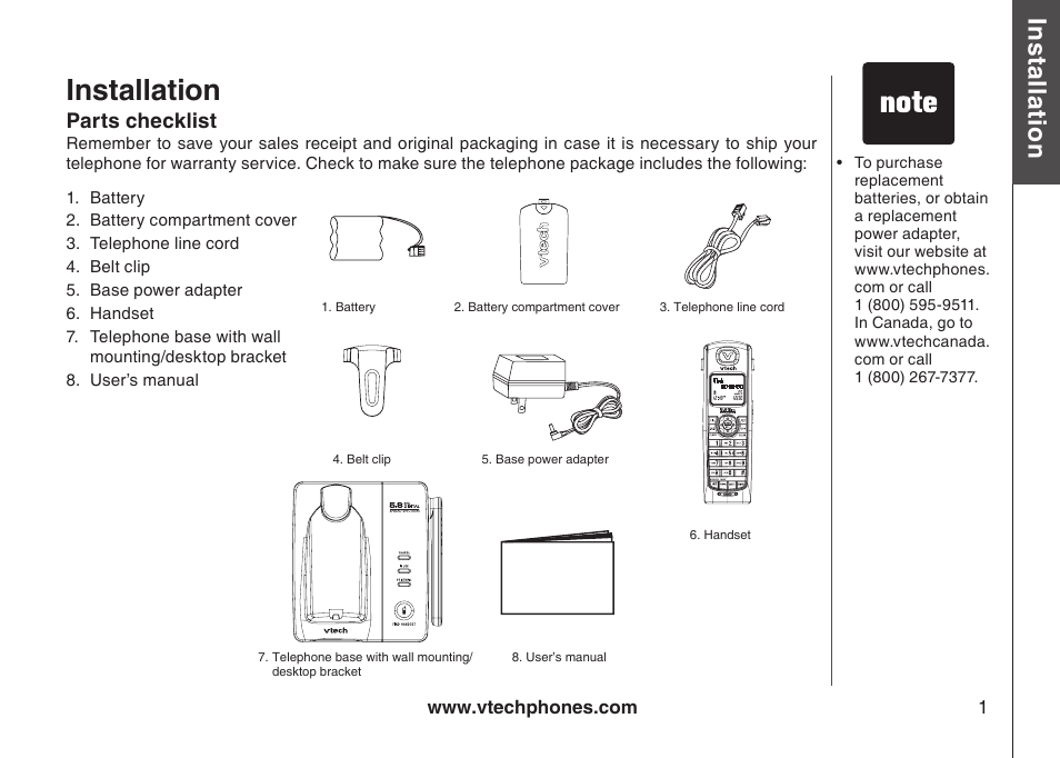 Installation, Bas ic o pe ra tio n | VTech I6717 User Manual | Page 4 / 48