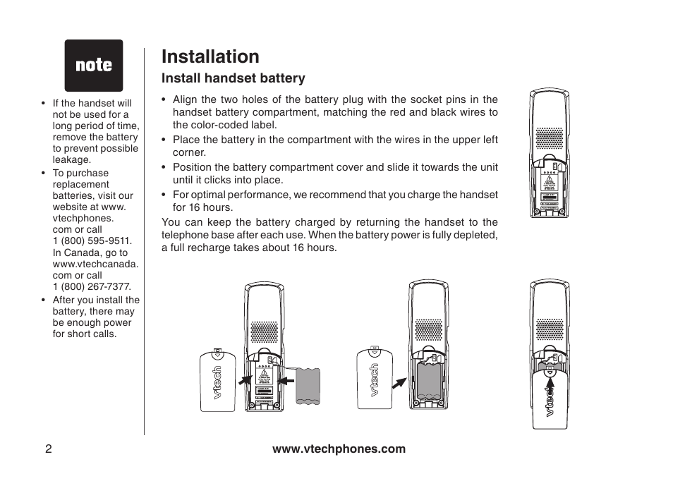 Installation | VTech I6717 User Manual | Page 5 / 48