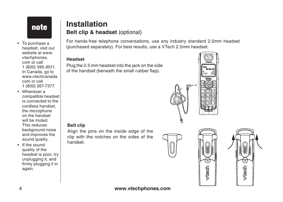 Installation | VTech I6717 User Manual | Page 7 / 48